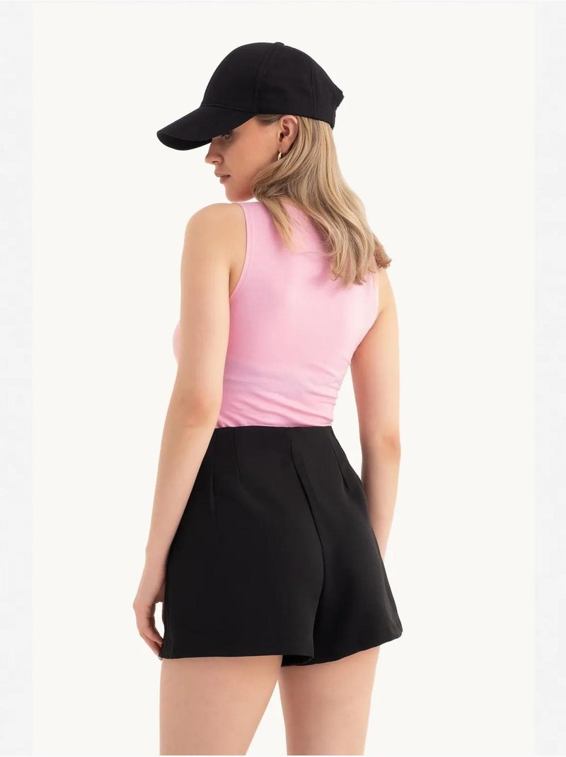 Top corto con cuello halter y aberturas hiccup Rosa - Kiabi