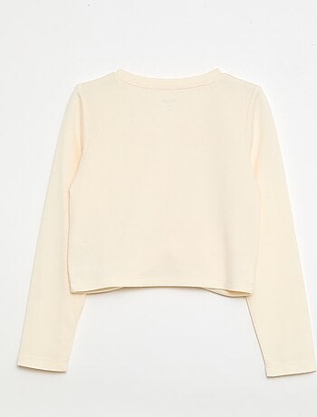 Top corto de manga larga