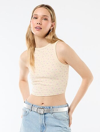 Top corto sin mangas