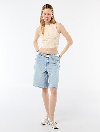 Top corto sin mangas