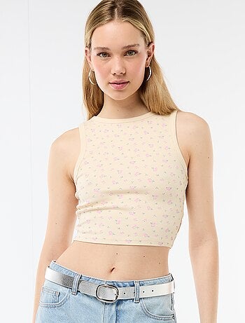 Top corto sin mangas