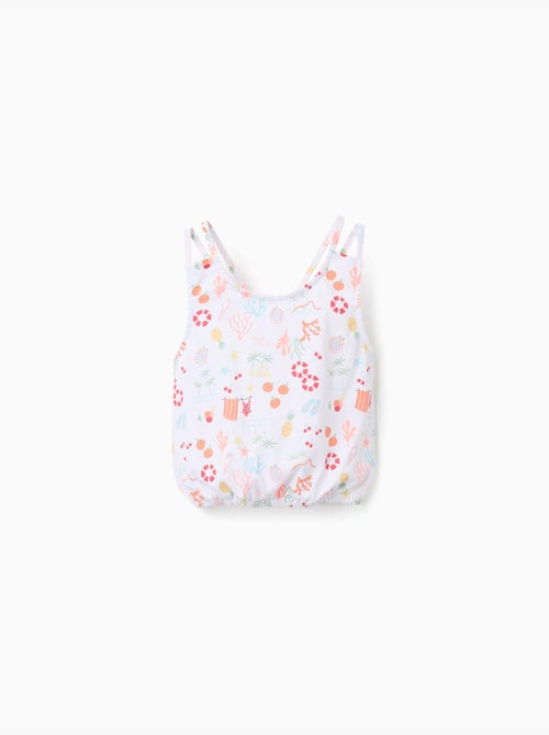 Top corto sin mangas de algodón con motivo de playa - Kiabi