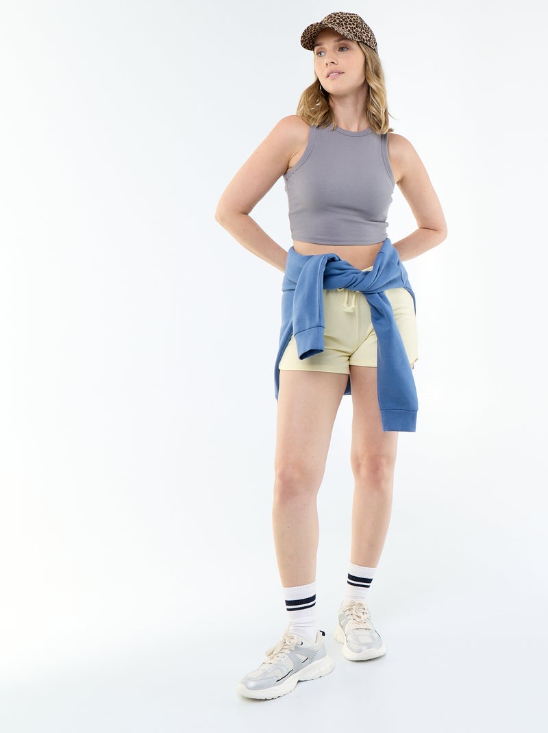 Top corto sin mangas Gris - Kiabi