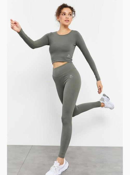 Top corto slim fit de manga larga tommy - Kiabi