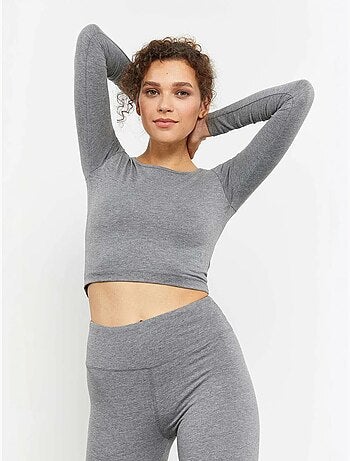 Top corto slim fit de manga larga tommy