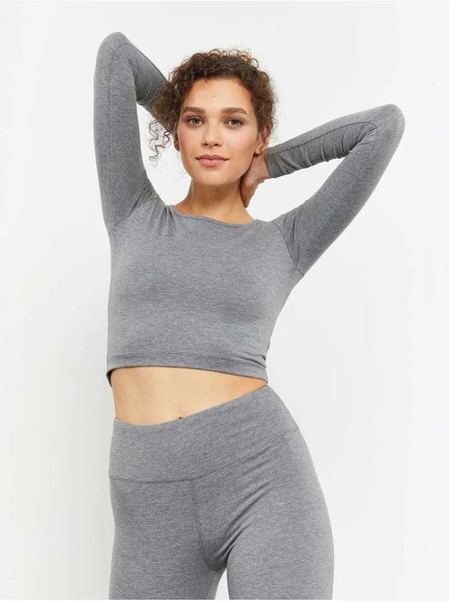 Top corto slim fit de manga larga tommy - Kiabi Top corto slim fit de manga larga tommy - Kiabi