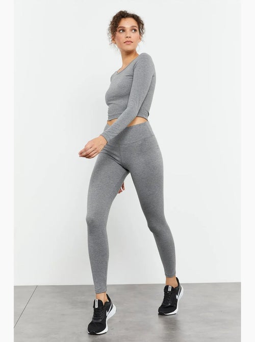 Top corto slim fit de manga larga tommy - Kiabi Top corto slim fit de manga larga tommy - Kiabi