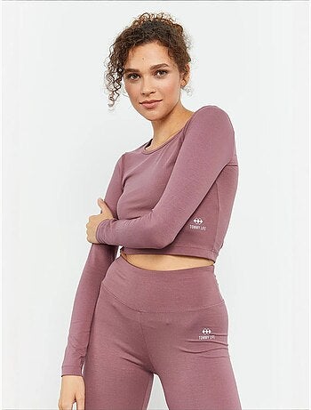 Top corto slim fit de manga larga tommy