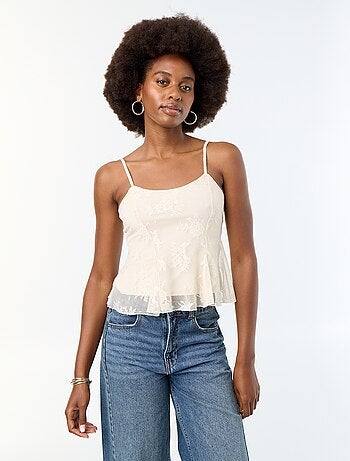 Top crop de encaje
