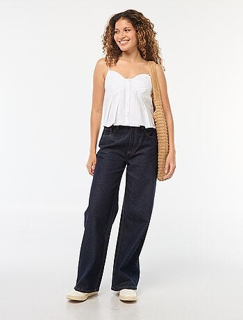 Top cropped de popelina