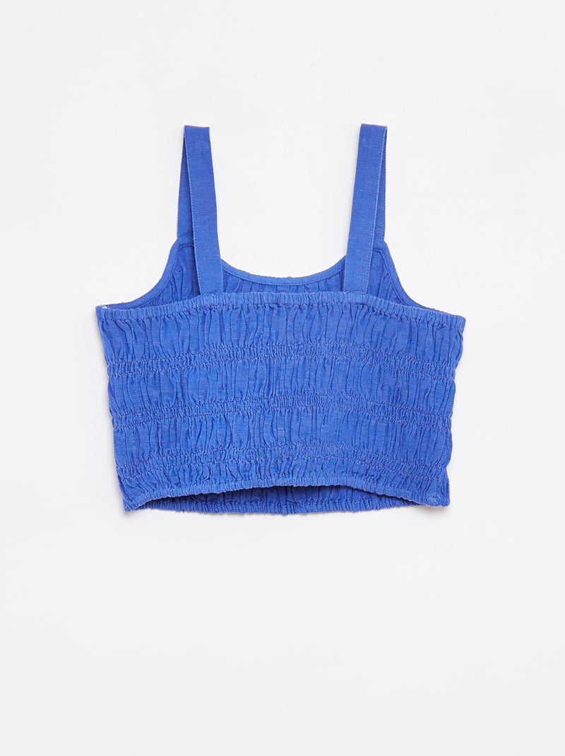 Top cropped de tirantes azul - Kiabi