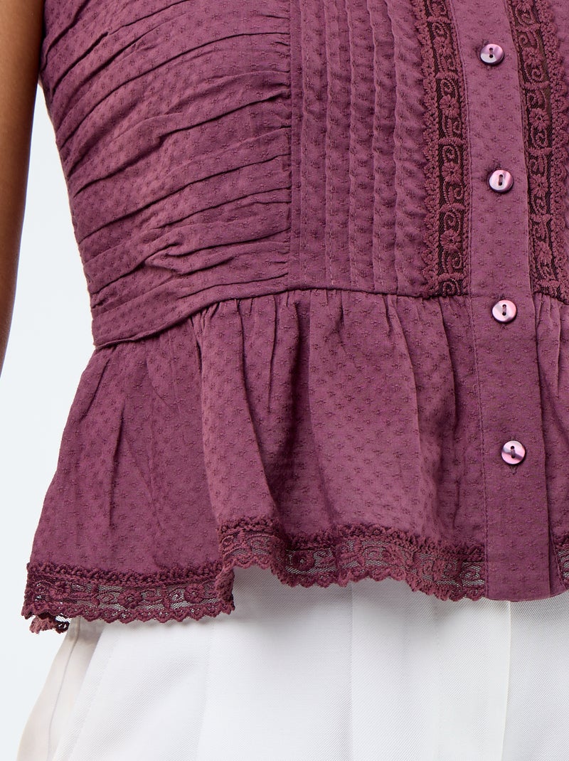 Top cropped de tirantes finos Purpura - Kiabi