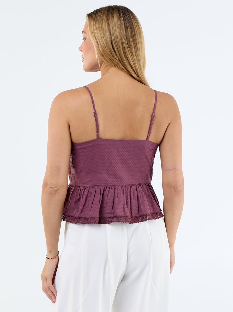 Top cropped de tirantes finos Purpura - Kiabi