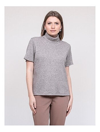 Top cuello alto de manga corta FORTUNA