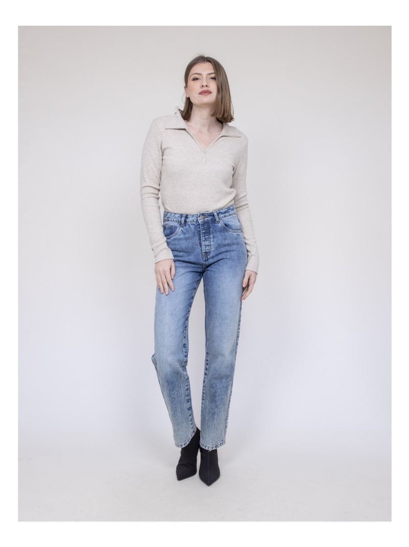 Top cuello polo FRANINA Crudo - Kiabi