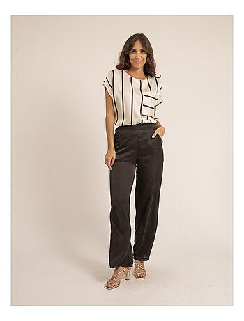 Top cuello redondo a rayas FIDJI