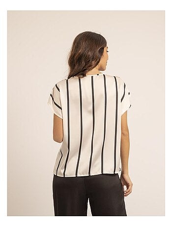 Top cuello redondo a rayas FIDJI