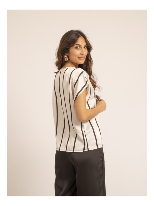 Top cuello redondo a rayas FIDJI - Kiabi