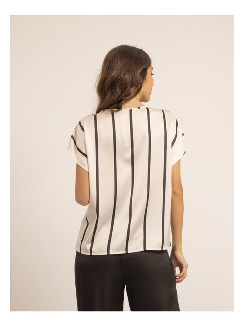 Top cuello redondo a rayas FIDJI - Kiabi