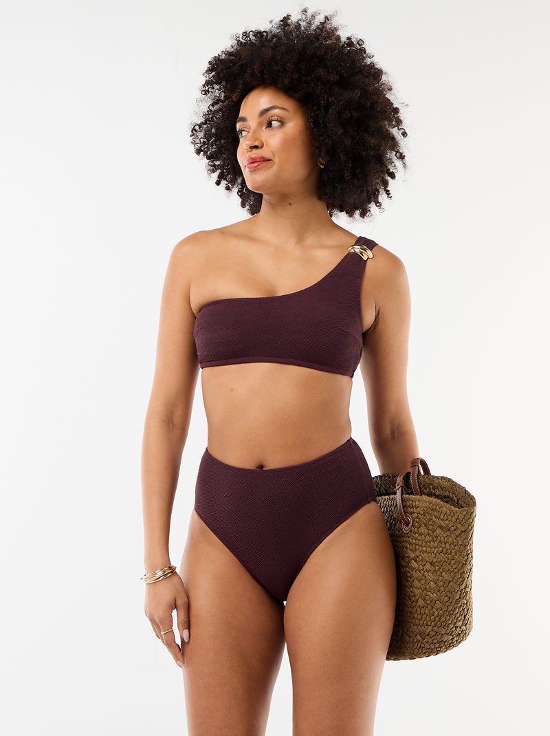 Top de bikini asimétrico con joya dorada Purpura - Kiabi