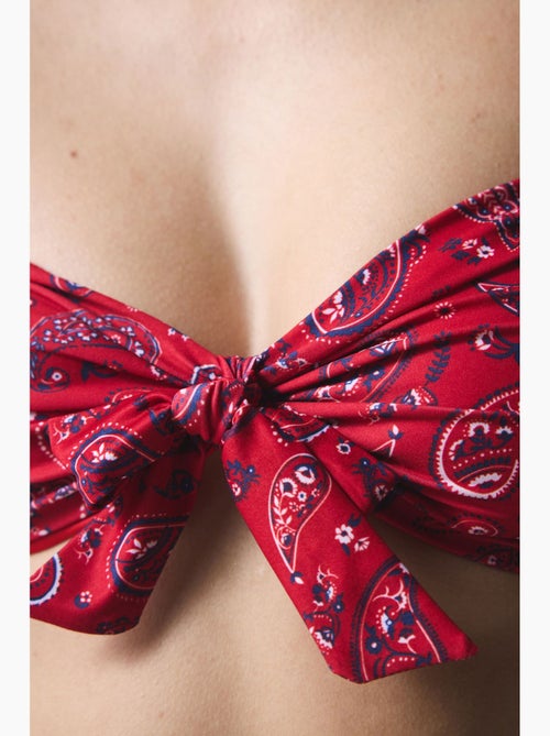 Top de bikini bandeau con estampado étnico, hebilla y bandana penti - Kiabi Top de bikini bandeau con estampado étnico, hebilla y bandana penti - Kiabi