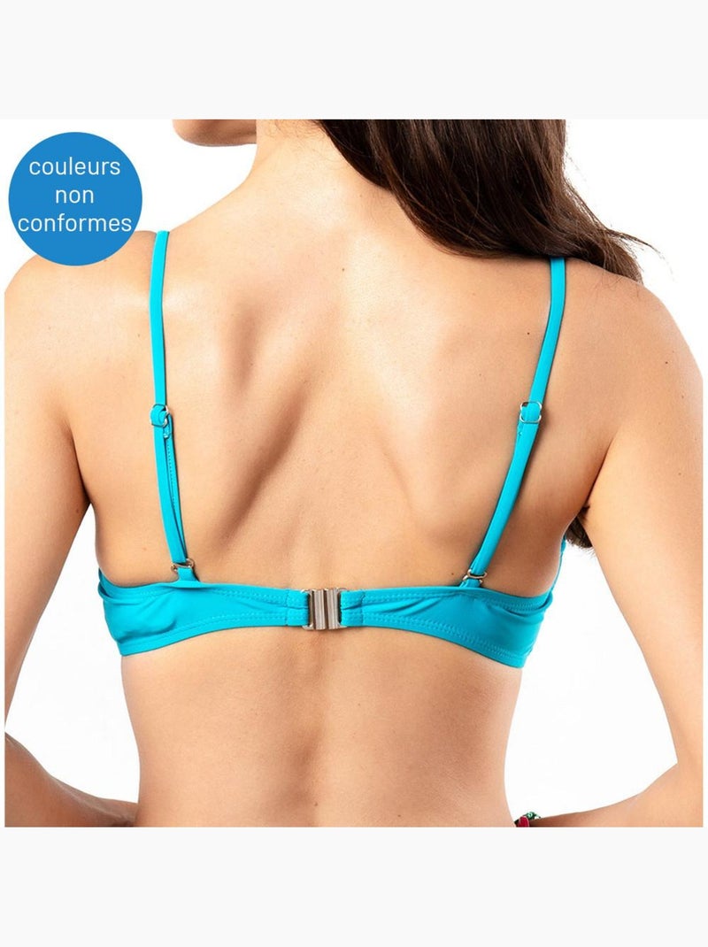 Top de Bikini Bandeau Estampado Mujer Sun Project Azul turquesa - Kiabi