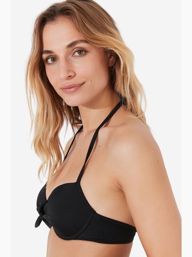 Top de bikini basic cup acolchado push-up penti Negro - Kiabi