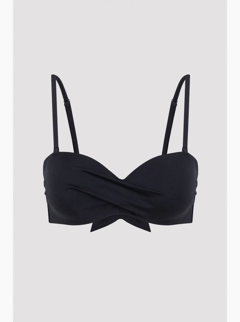 Top de bikini básico sin tirantes penti Negro - Kiabi