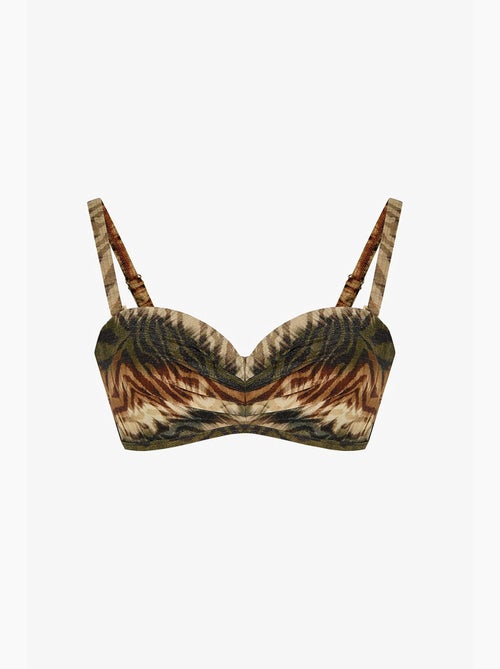Top de bikini cesira lotus con estampado de zebra y brillo penti - Kiabi