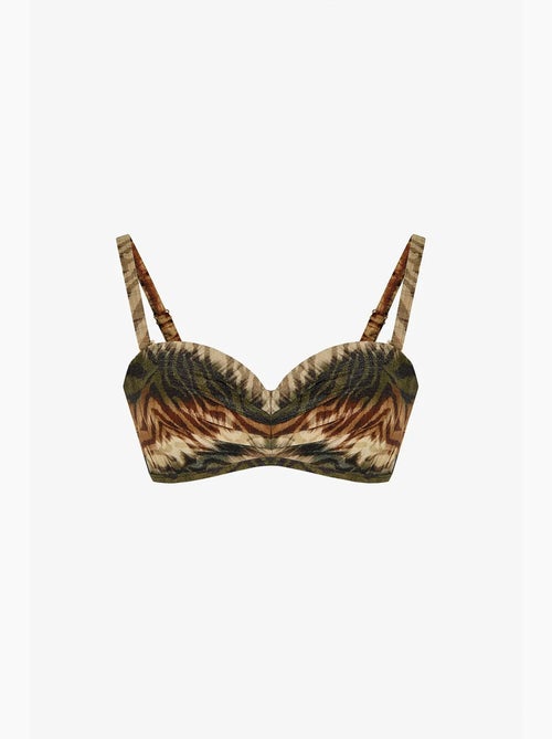 Top de bikini cesira lotus con estampado de zebra y brillo penti - Kiabi