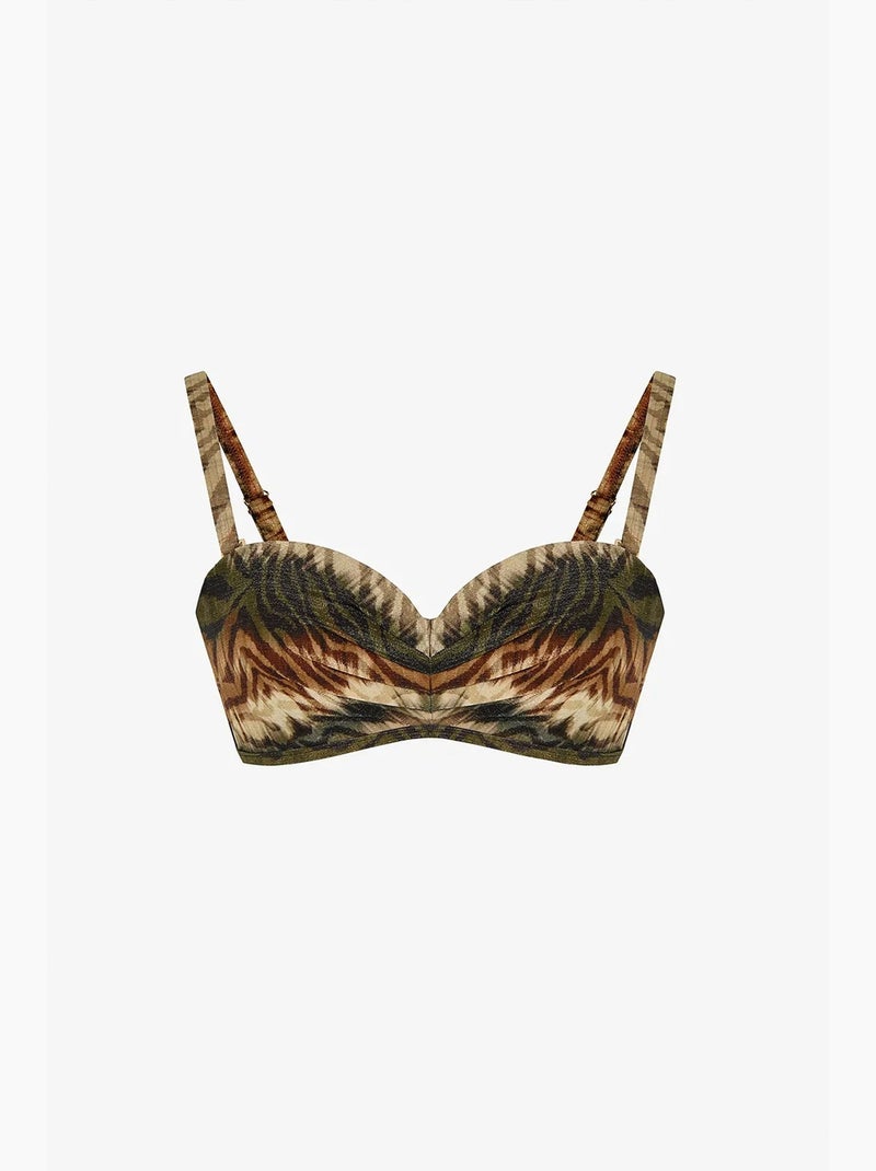 Top de bikini cesira lotus con estampado de zebra y brillo penti Marrón - Kiabi