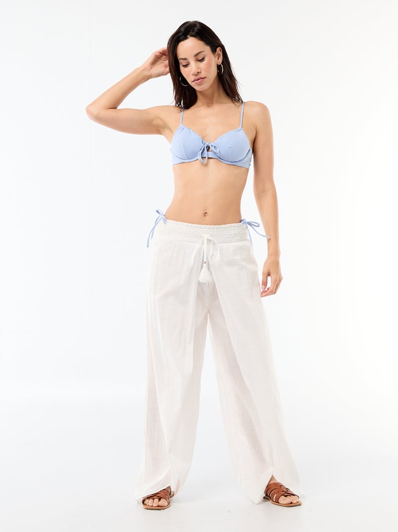 Top de bikini con estampado de cuadros vichy Azul - Kiabi