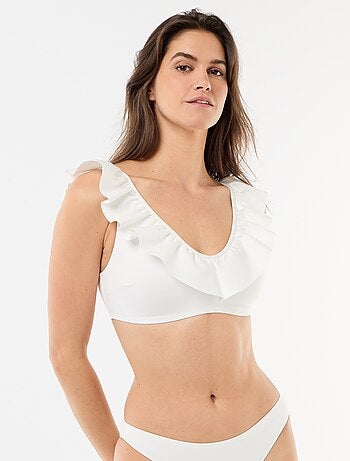 Top de bikini con volantes en microfibra suave