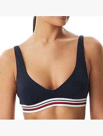 Top de bikini de rayas para mujer tommy hilfiger