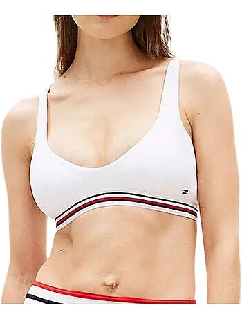 Top de bikini de rayas para mujer tommy hilfiger