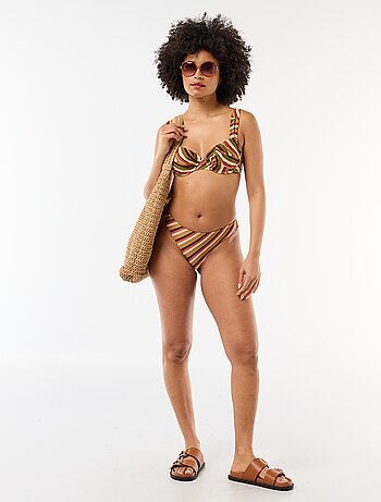 Top de bikini en microfibra estampada