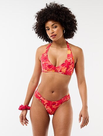 Top de bikini estampado floral