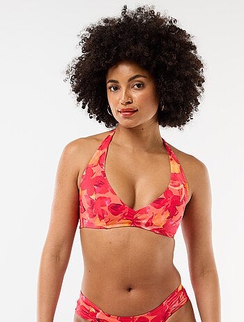 Top de bikini estampado floral
