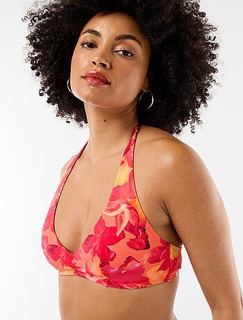 Top de bikini estampado floral