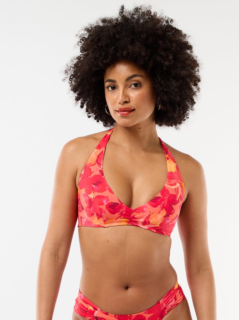 Top de bikini estampado floral Naranja - Kiabi