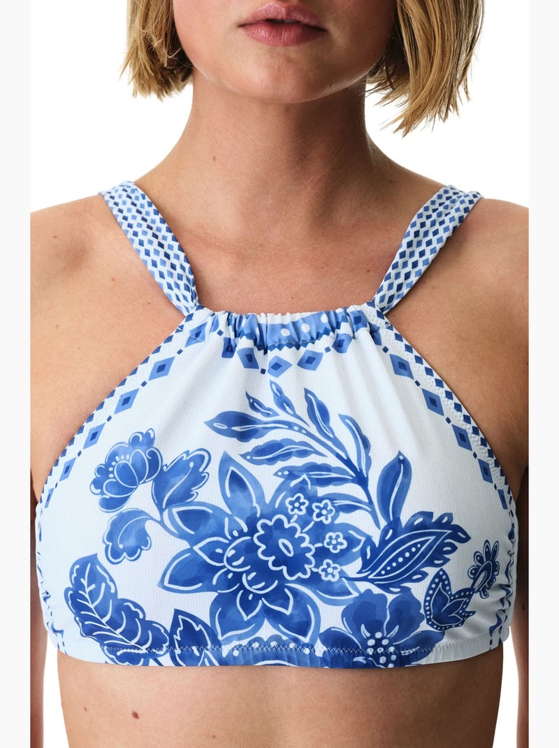 Top de bikini floral giana penti Blanco Azul - Kiabi