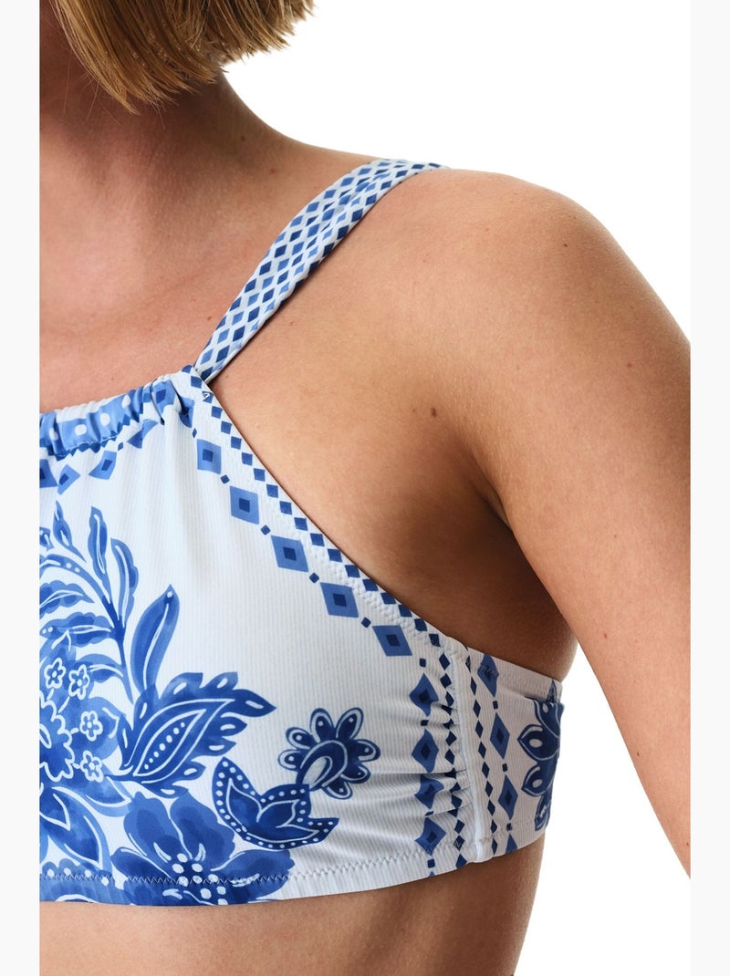 Top de bikini floral giana penti Blanco Azul - Kiabi