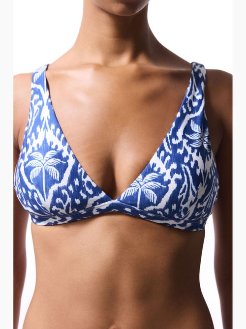 Top de bikini island con escote en v profundo y estampado de hojas penti - Kiabi Top de bikini island con escote en v profundo y estampado de hojas penti - Kiabi