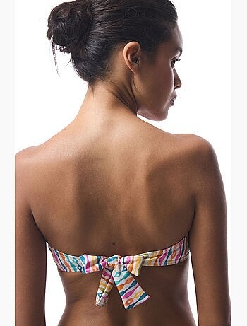 Top de bikini mae a rayas sin tirantes penti