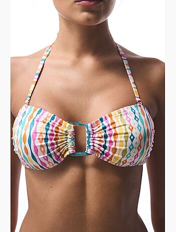 Top de bikini mae a rayas sin tirantes penti