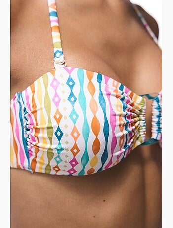 Top de bikini mae a rayas sin tirantes penti