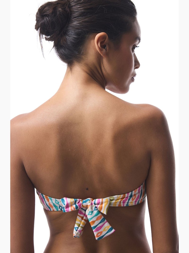 Top de bikini mae a rayas sin tirantes penti Blanco - Kiabi