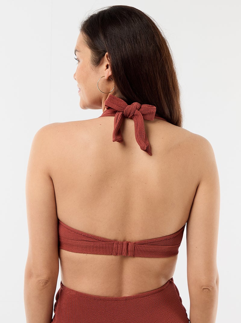 Top de bikini premamá de canalé Marron - Kiabi