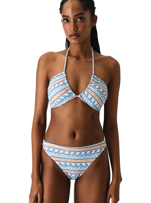 Top de bikini santorini con estampado étnico texturizado bandeau penti - Kiabi Top de bikini santorini con estampado étnico texturizado bandeau penti - Kiabi