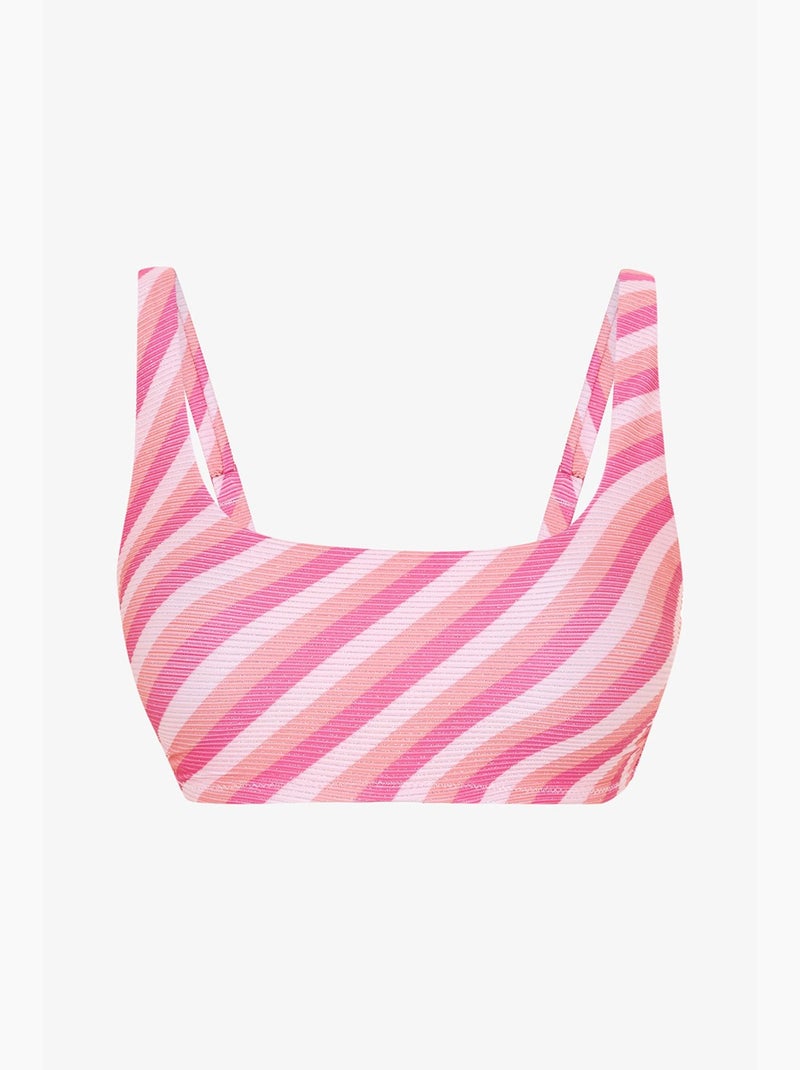Top de bikini sura a rayas penti Rosa/Blanco - Kiabi